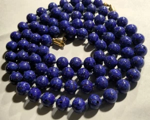 Vintage venezianische ausgefallene DUNKELBLAUE Sommerso Glasperlen Perlenkette - Bild 1 von 14