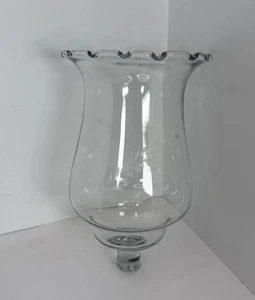 Vintage Tulpenstil Glas geätzt Kerzenschirm Klammer Votivkerzenhalter siehe Bilder - Bild 1 von 12