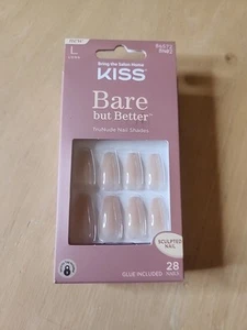 KISS Bare But Better, Nude Glow, Long Size, Sculted Nails, Includes 28 Nails - Picture 1 of 2