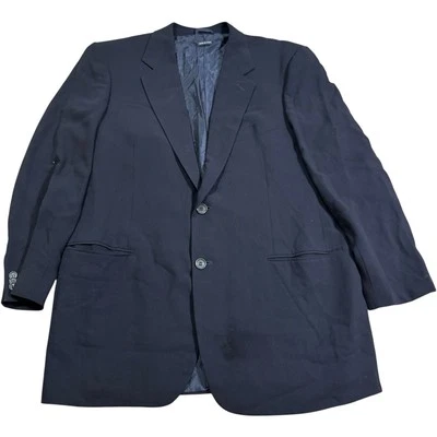 Vintage 90's Georgio Armani 42R Black Wool Italy Suit Jacket Sport Coat - Image 1 of 4
