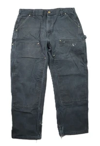 CARHARTT B01 US Men's 36 x 28 Black Duck Double Knee Utility Work Pants - Picture 1 of 8
