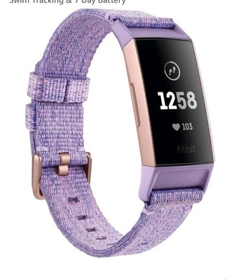 Fitbit Charge 3 purple lavender & gold  (Not Fully Working Read Description) - Image 1 of 4