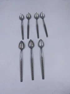 Menge 7 Onieda Spanischer Hof Lange Eisteelöffel 7,5" Lang - Bild 1 von 9