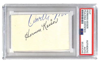 Herman Keiser Autographed 3 1/2" x 2" Cut 1946 Masters PSA/DNA *4346 - Image 1 of 3