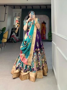 Kalamkari Lehenga Choli Wedding lengha Bridesmaids outfit Dola silk lengha choli - Picture 1 of 4