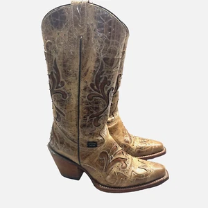 Botas occidentales Reyme para mujer talla 8 punta puntiaguda cuero bordado estilo #85121 - Imagen 1 de 18