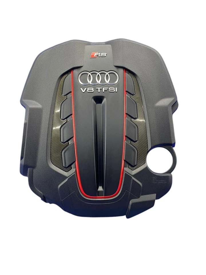 2014-2018 AUDI RS7 AWD 4.0L PAINEL DE TAMPA DE ACABAMENTO APARÊNCIA DE MOTOR PRETO E CARBONO - Imagem 1 de 4