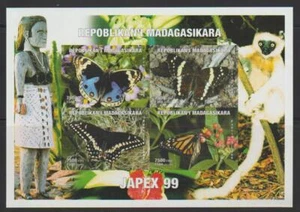 MADAGASCAR INSECTS BUTTERFLIES STAMPS 1999 BUTTERFLIES SS IMPERF MNH - IB653 - Picture 1 of 1
