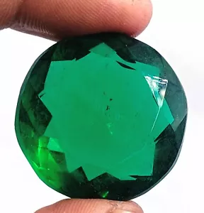 75-80 Carat Certified Green Moldavite Real Round Shape Loose Faceted Gems DKI - Picture 1 of 6