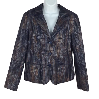 Erin London змея животных печати женщин размер M длинным рукавом однобортный блейзер - Изображение 1 из 4