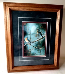 Vintage Bluebirds Art Print Sunshine Blues by Dianna Stamness 12 X 10 Birds - Picture 1 of 10