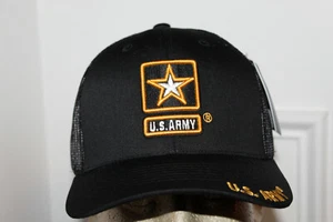 Official U.S. Army Service Veteran Black Hat/Cap New with Tags ! Adjustable Hat - Picture 1 of 8