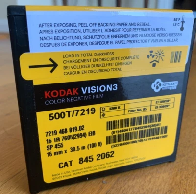 KODAK Vision 3 500T 7213 16mm Color Negative 100FT Film - NEW & FRESH -SEE VIDEO - Image 1 of 4