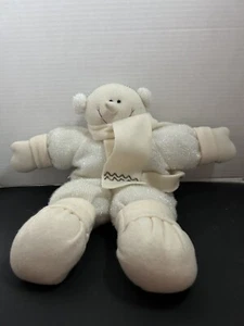 Ganz Schneemann Plüsch Ohrenschützer Schal weiß und glitzernd süß Schneemann - Bild 1 von 6