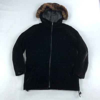 Chaqueta de terciopelo Ralph Lauren para mujer pequeña PP con capucha ribete de piel sintética Mobwife Foto 1 de 4