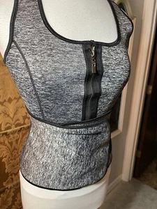 Womens Size S M MISSMoi Top Weight Loss Compression Tummy Trainer Black Gray - Picture 1 of 4