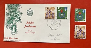 1964 FIJI ~ BOY SCOUTS JAMBOREE ~ FDC COVER & MNH STAMPS ( SOSS Not BSA) - Picture 1 of 3