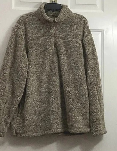 VETEMENTS Giacca Pullover Alpine Sherpa Beige Marrone Pile 1 4 Zip Taglia XL