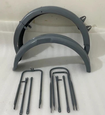 BSA M20 M21 M33 Raw Front Rear Mudguard Set With Stays Girder Fork Type |Fit For - Image 1 of 4