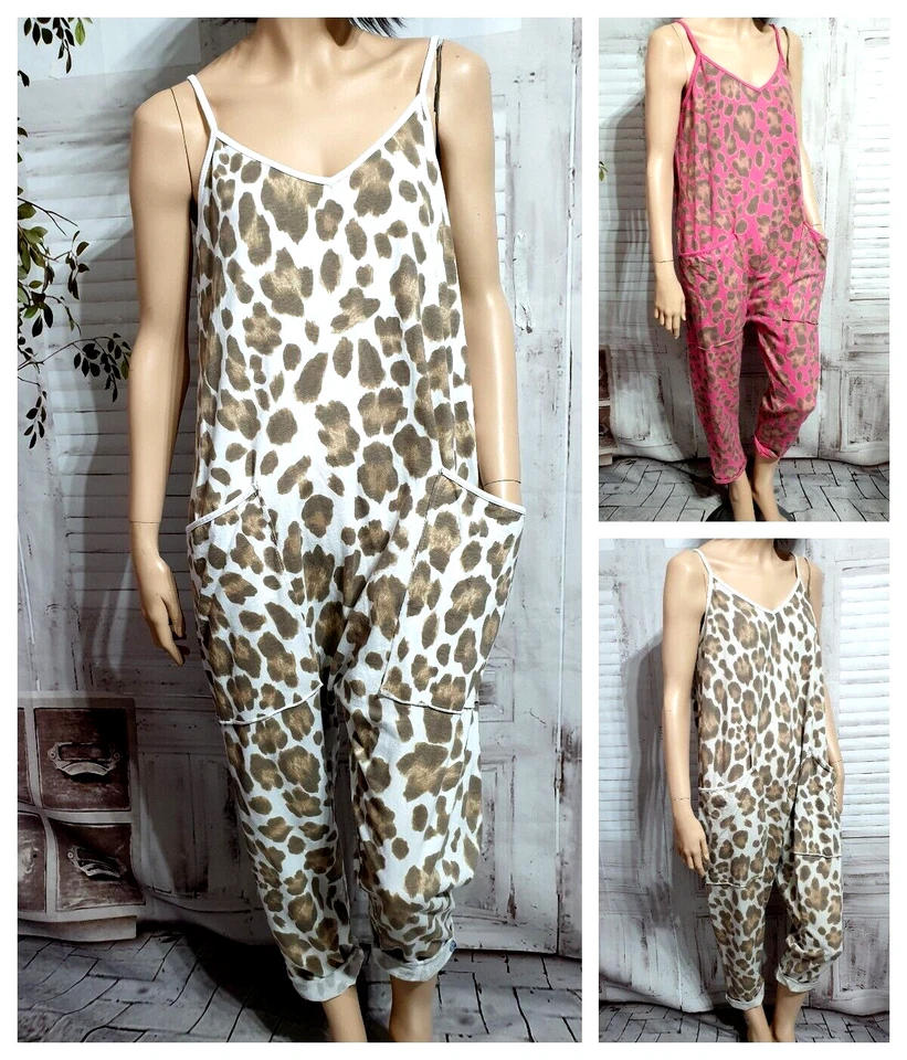 Damen Jumpsuit Baggy- Style Harem-Oberall Leomuster oversize bis Gr.42 - Bild 1 von 1