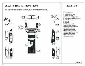 Carbon Fiber Dash Trim Kit for Lexus IS250/350 2006-2008 with navigation system - Picture 1 of 1