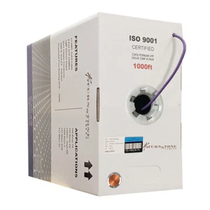 TSCables 550Mhz Cat6 Plenum 100% Solid Bare Copper UTP Ethernet Kabel Lila - Bild 1 von 5