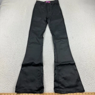 Pantalones Edikted Luna para mujer XS acampanados imitación cuero cinco bolsillos clásicos negros Foto 1 de 4