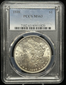 1888 - Morgan Silver One Dollar S$1 Coin - PCGS MS63