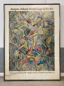 🔥 Vintage Modern Art JASPER JOHNS Drawings Los Angeles Exhibition Poster, 1981 - Picture 1 of 16