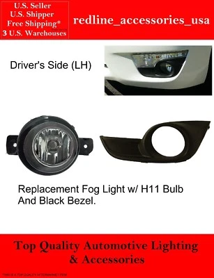 LEFT DRIVERS SIDE REPLACEMENT FOG LIGHT & BEZEL FOR NISSAN ALTIMA 2013 2014 2015 - Image 1 of 4
