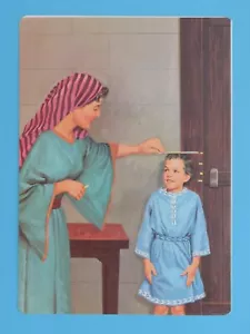 Original 1966 impresión a doble cara madre mide la altura del hijo en la puerta era bíblica - Imagen 1 de 2