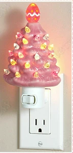 Easter Lighted Pink Retro Nightlight 6.25" Tall Ceramic Accent Decorative NEW - Picture 1 of 2
