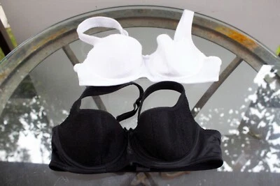 2 Bundle ROSME Grand Collection Black White Balconette Bras 34B #860-2 - Image 1 of 4