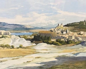 SIGNED Henri Alphonse Barnoin (1882-1940) Print - Village d'Argon - Provence, FR - Picture 1 of 9