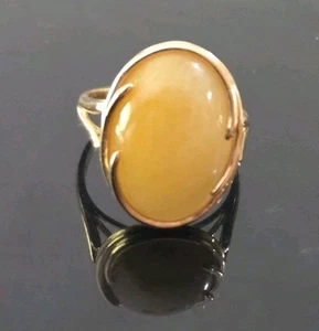 Yellow Jade 14kt Yellow Gold Ring - Picture 1 of 5