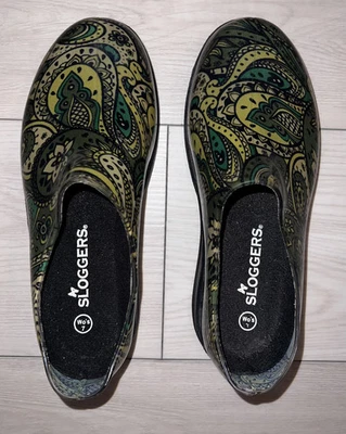Green Paisley Women's Sloggers Waterproof Garden & Outdoor Shoe Size 7 - Image 1 of 2