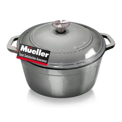 Mueller DuraCast 6-Quart Enameled Cast Iron Dutch Oven with Lid (Grey) - Image 1 of 4