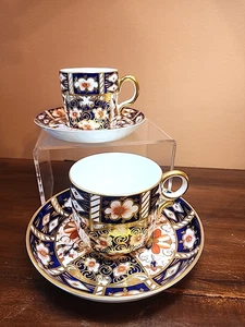 Royal Crown Derby Coffee Can Demitasse Duo Imari & Tea Cup & Saucer #2451 - Picture 1 of 12