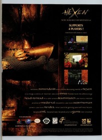 Hexen Nintendo 64 Vintage Magazine Ad 1996 PC PS1 Sega Saturn Print