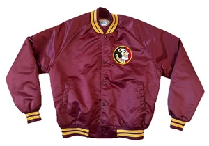 Vintage 90s Florida State Seminoles Chalk Line Stitched Maroon Satin Jacket Men L - Bild 1 von 14