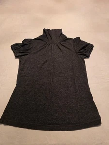 August Seidenpullover Damen klein Kurzarm Rollkragen Seidenmischung anthrazit  - Bild 1 von 6