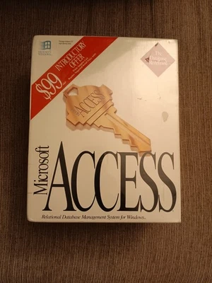 Vintage Microsoft Access v1.0 DBMS Software for Windows - New Sealed Box - Image 1 of 4