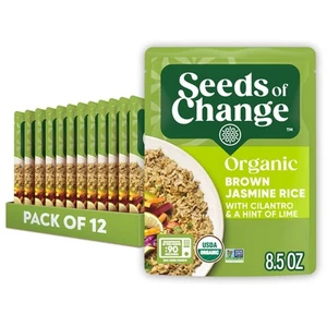 Organic Brown Jasmine Rice with Cilantro Lime, Organic Food, 8.5 oz Pouch (Pa... - Picture 1 of 8