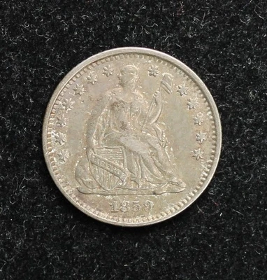Media moneda de diez centavos libertad sentada 1859-O - XF Foto 1 de 3