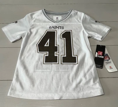 GIRLS NFL NEW ORLEANS SAINTS ALVIN KAMARA #41 JERSEY SIZE XS 4/5 NEW - Image 1 of 4