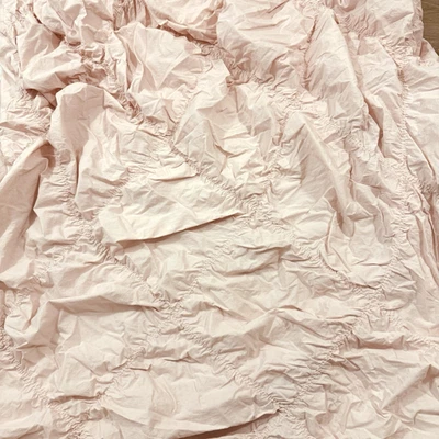 PB Pottery Barn Dorm Teen Ruched Diamond Twin Duvet Cover Blush Organic Cotton - Image 1 of 4