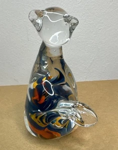Mdina Katze Kunst Glas Briefbeschwerer Malta 8,5 cm makellos - Bild 1 von 14