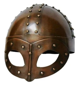 Medieval Norman Viking Helmet Larp Warrior Viking Helmet Battle Warrior gift - Picture 1 of 5