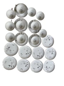 Set of 25 Fine China Sango Japan Bamboo Knight Teacups & Saucer Appetizer Plate - Picture 1 of 10