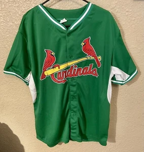 St. Louis Cardinals St. Patrick's Day SGA Green Baseball Jersey Men’s Size XL - Picture 1 of 2